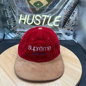 Supreme Classic Logo Corduroy 6-Panel Red (FW19)